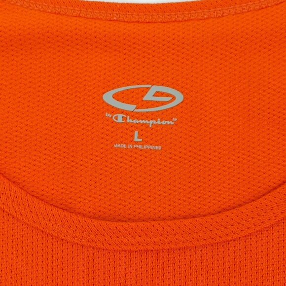 Champion Tank Top Mens L Athletic Active Wear Workout Orange Grey Mesh - Picture 6 of 7